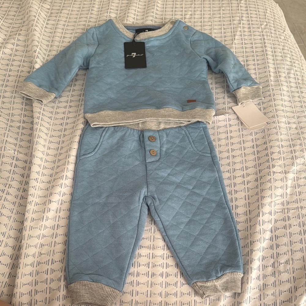 Blue Quilted Baby Outfit